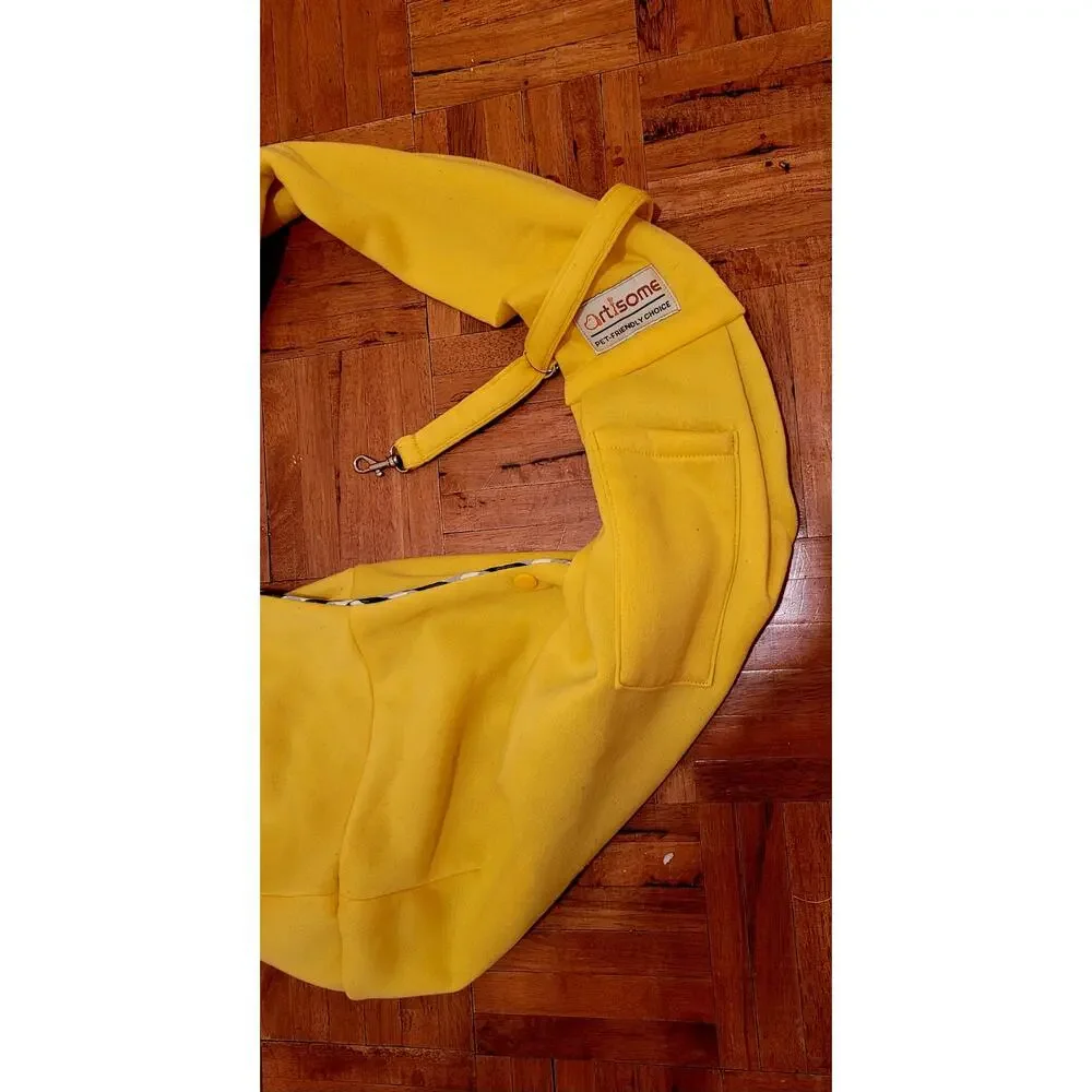 Artisome pet carrier yellow small dogs cats personal soft with snap for travel
